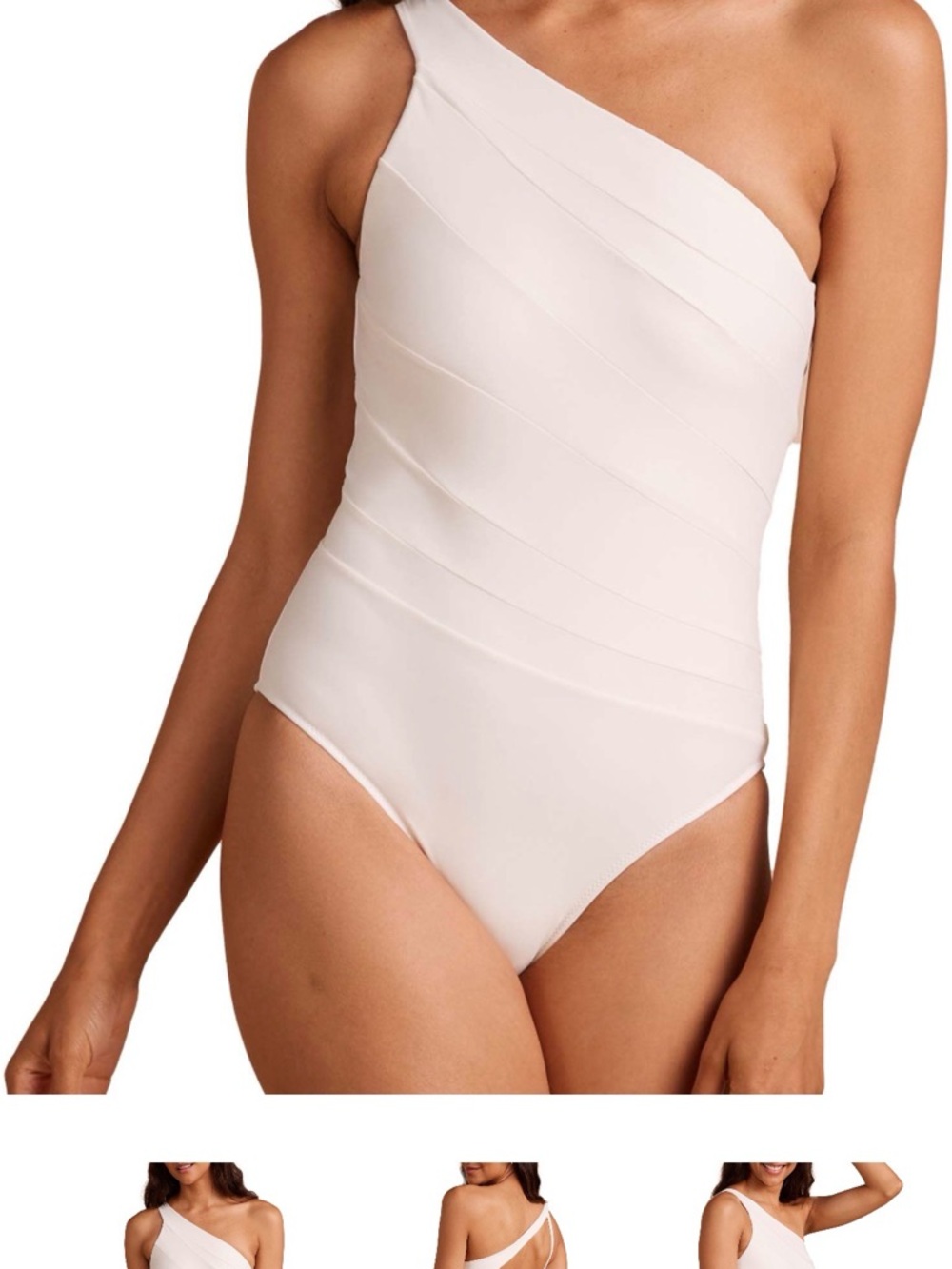 summersalt One-Shoulder Cream Swimsuit
